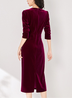 Elegant Velvet Smocked Corset Dresses