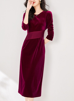Elegant Velvet Smocked Corset Dresses