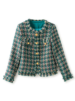 Blooming Colourful Burrs Tweed Jacket Women
