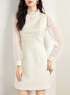 Elegant Beading Sequins Tweed Dresses
