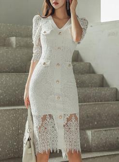Sexy Water Soluble Lace Pencil Dresses