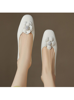 Hot 3D Flower Block Heels Women Shoes