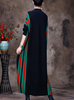 Stylish Colorful Striped Knitted Dresses