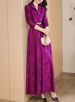 Classy Satin Jacquard Long Dresses