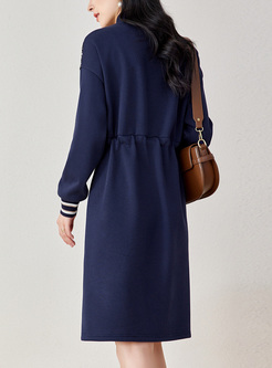 Relaxed Tweed Patch Mockneck Dresses
