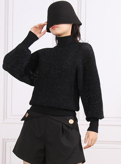 New Solid High Neck Women Sweaters