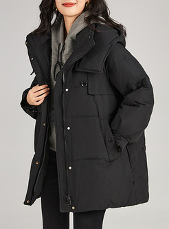 Warm With Pockets Hooded Women Down Coats