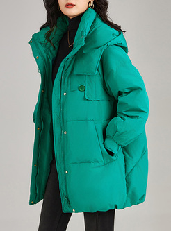 Warm With Pockets Hooded Women Down Coats