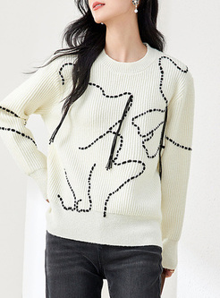 Fashion Fringes Crewneck Women Sweaters