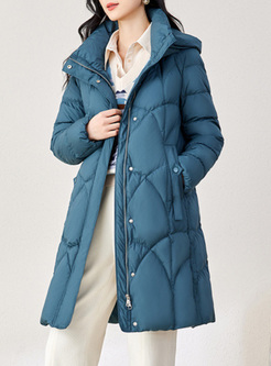 Thickened Hooded With Pockets Down Coats Women