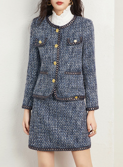Elegant Tweed Chain Coats & Mini Skirts