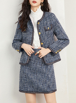 Elegant Tweed Chain Coats & Mini Skirts