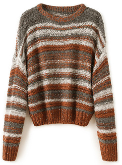 Pretty Sequins Colorful Striped Women Sweaters