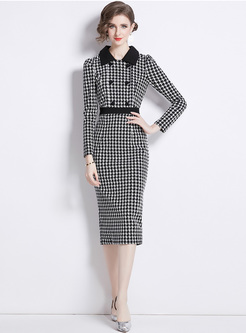 Classy Houndstooth Bodycon Dresses