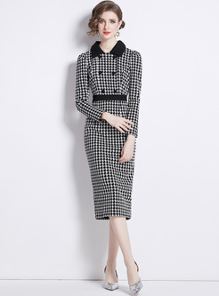 Classy Houndstooth Bodycon Dresses