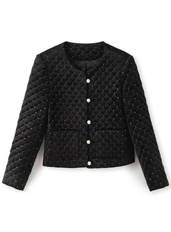Luxe Sequined Pearl Wadded Jacket Women