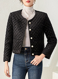 Luxe Sequined Pearl Wadded Jacket Women
