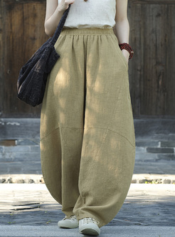 Loose Cotton and Linen Knickerbockers Women
