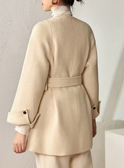 Warm Button Front Woolen Women Coats