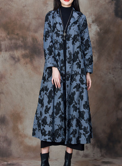 Classy Jacquard Wool-Blend Coats Women