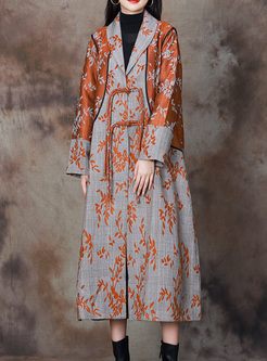 Vintage Frogs Printed Trench Coats Women