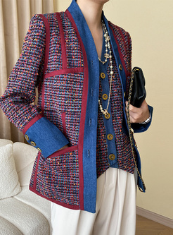 Premium Tweed Patch Vests & Coats Women