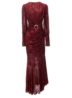 Fashion Jacquard Smocked Peplum Dresses