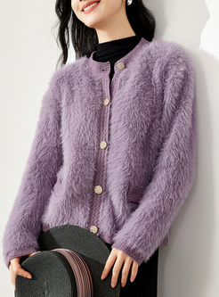 Fashion Faux Fur Sweater Coat Women