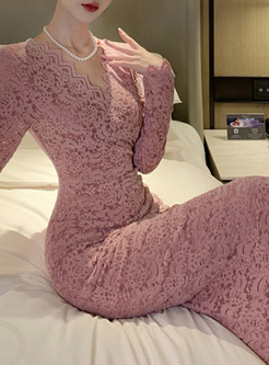 Sexy Lace V-Neck Bodycon Dresses