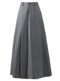 Commuter High Waisted Long Pleated Skirts