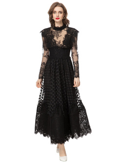 Court Lace Sheer Waisted Cocktail Dresses