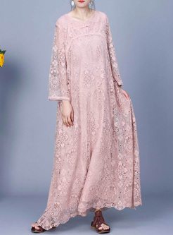Loose Water Soluble Lace Maxi Dresses