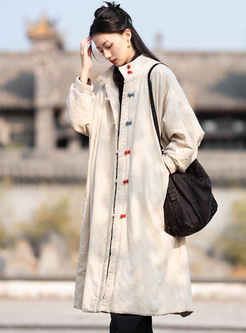 Colorful Buckle Quilted Long Coats Women