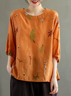 Hot Embroidered Half Sleeve Women Tops