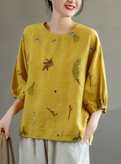 Hot Embroidered Half Sleeve Women Tops
