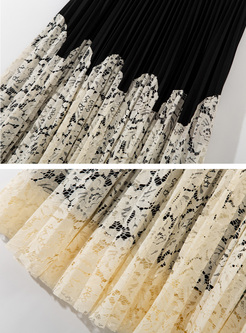 Pretty Water Soluble Lace Pleated Skirts
