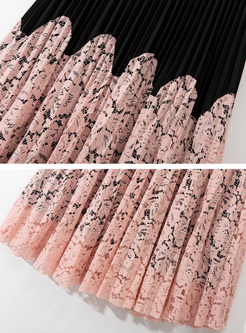 Pretty Water Soluble Lace Pleated Skirts