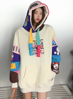 Relaxed Cartoon Colorful Hoodies Women