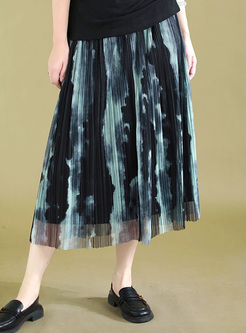 Hot Tie-dye Printing Double Layers Skirts