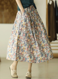 Vintage Flower A-line Skirts