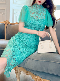 Hot Water Soluble Lace Bodycon Dresses 