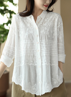 Draped Embroidered Women Blouses