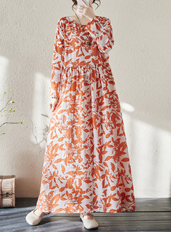 Resort Long Sleeve Printed Maxi Dresses