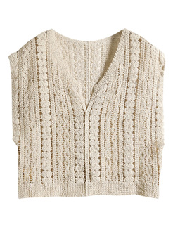 Brief Cotton Thread Knitting Women Vest