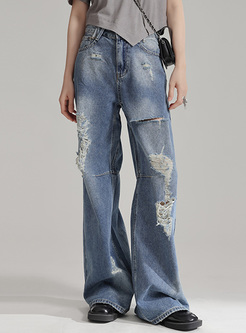 Street Ripped Women High Rise Jeans
