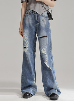 Street Ripped Women High Rise Jeans