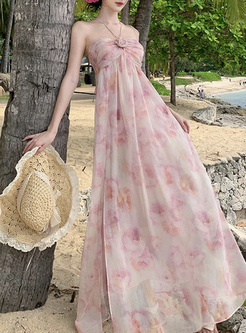 Pretty 3D Rose Long Beach Dresses