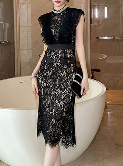 Elegant Lace Rhinestones Corset Dresses