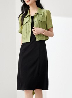 Vest Dresses & Soft Turn-Down Collar Coats Women