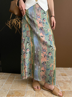 Pretty Oil Painting Texture Long Skirts